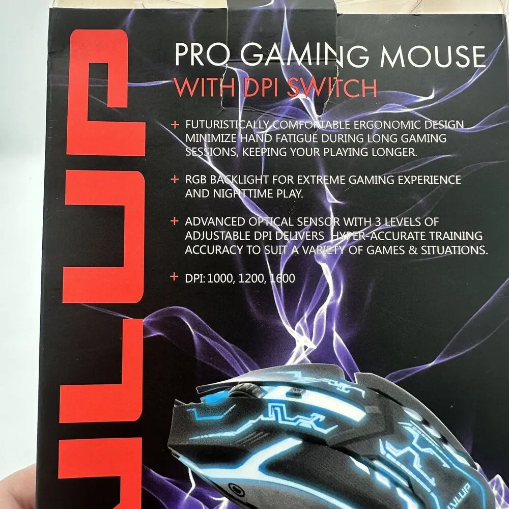 Vivitar LVLUP Pro Gaming Mouse DPI Switch Open‎ Box TESTED